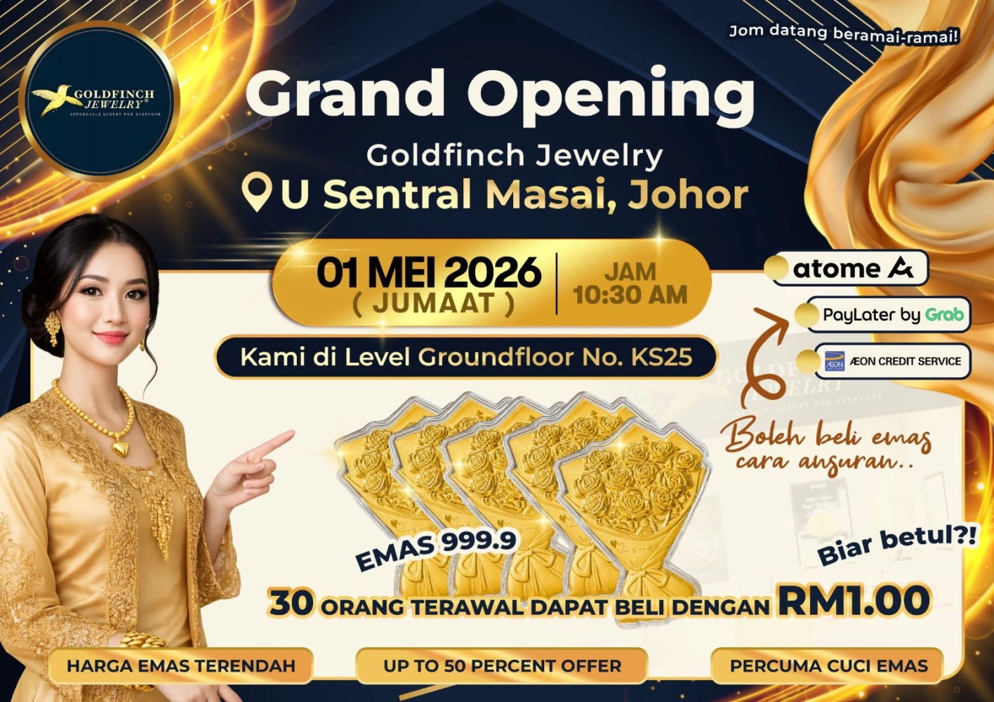 We are opening doors on the 1st May 2026, at U Sentral Masai, Johor!