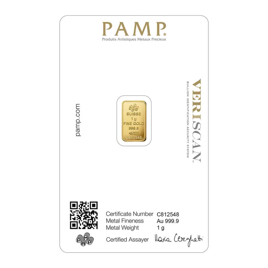 LADY FORTUNA™ GOLD MINTED BAR (1g) back