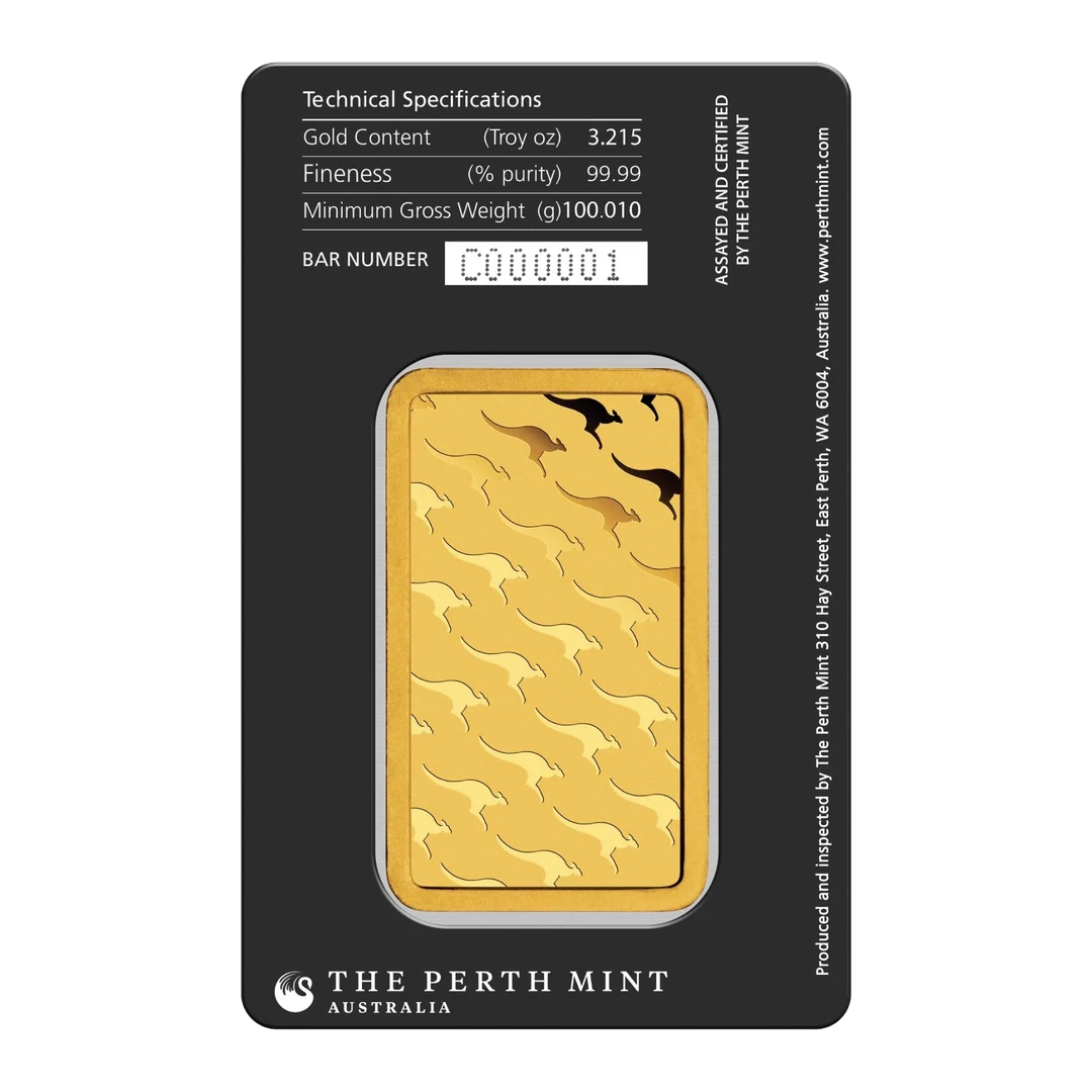 KANGAROO GOLD MINTED BAR (100g) back