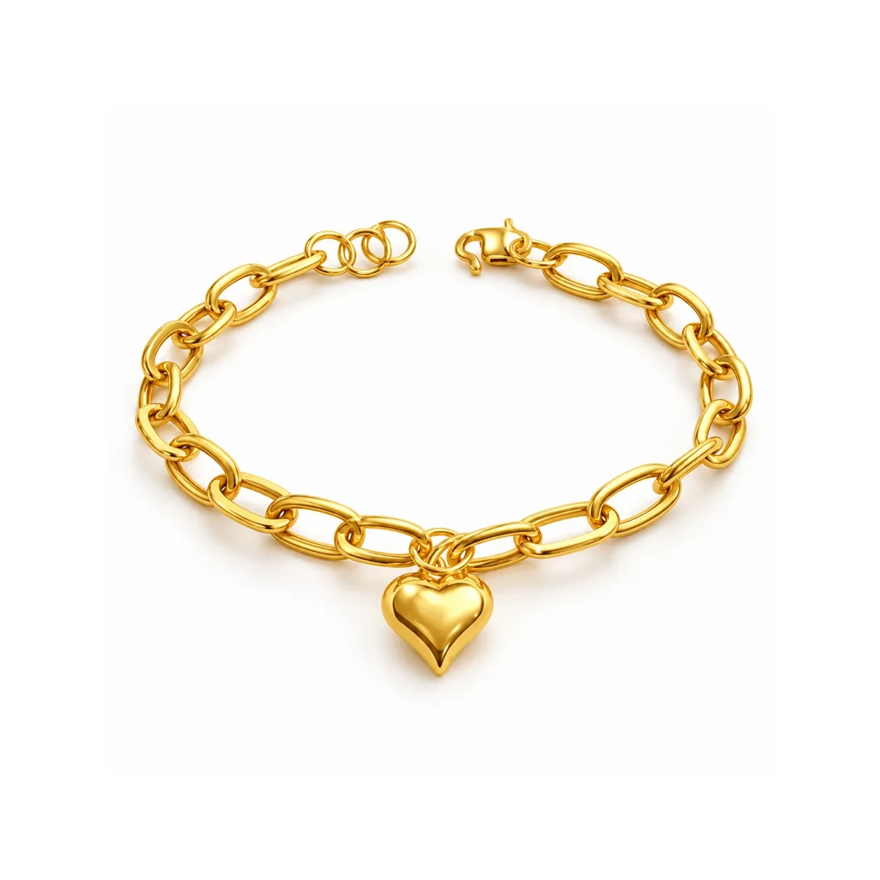 Paperclip Love Oval Bracelet — gelang emas 916