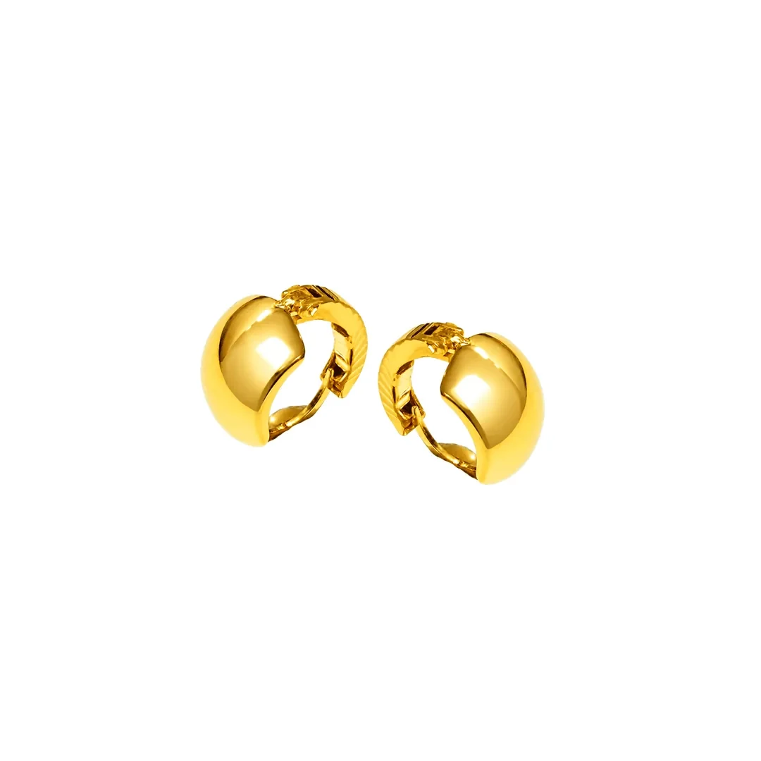 Classic Dome Hoop Earrings — 916 gold earrings