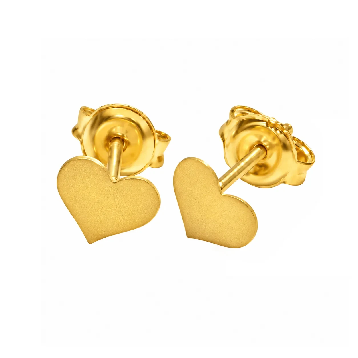 Heart Stud Earrings — 916 gold earrings