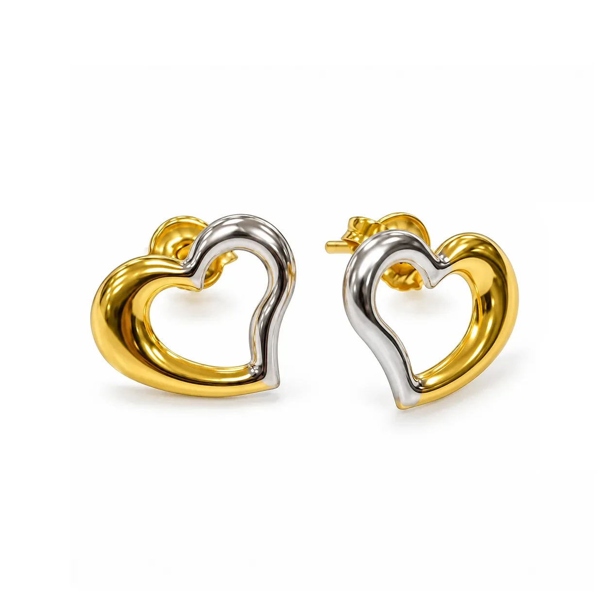 Love Chrome Stud Earrings — anting-anting emas 916