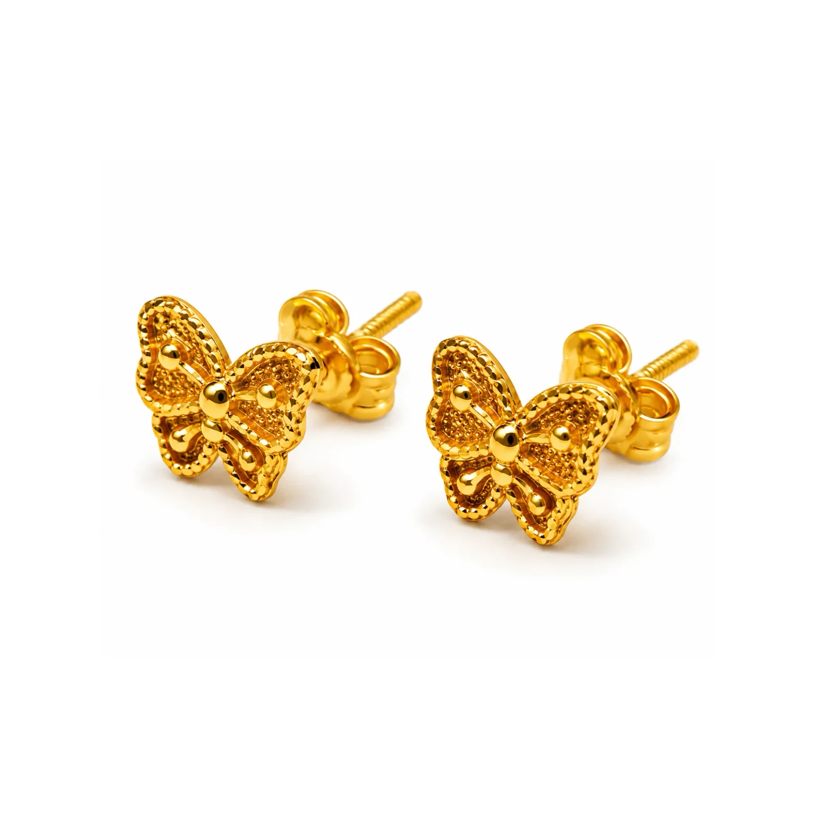 Butterfly Stud Earrings — 916 gold earrings