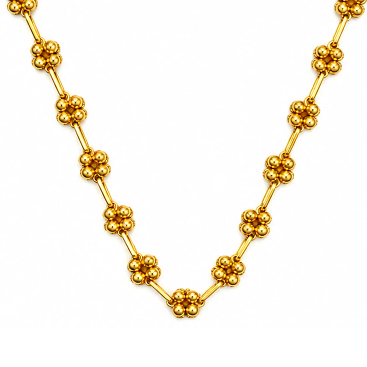 Flower Bead Necklace — 916 gold necklace