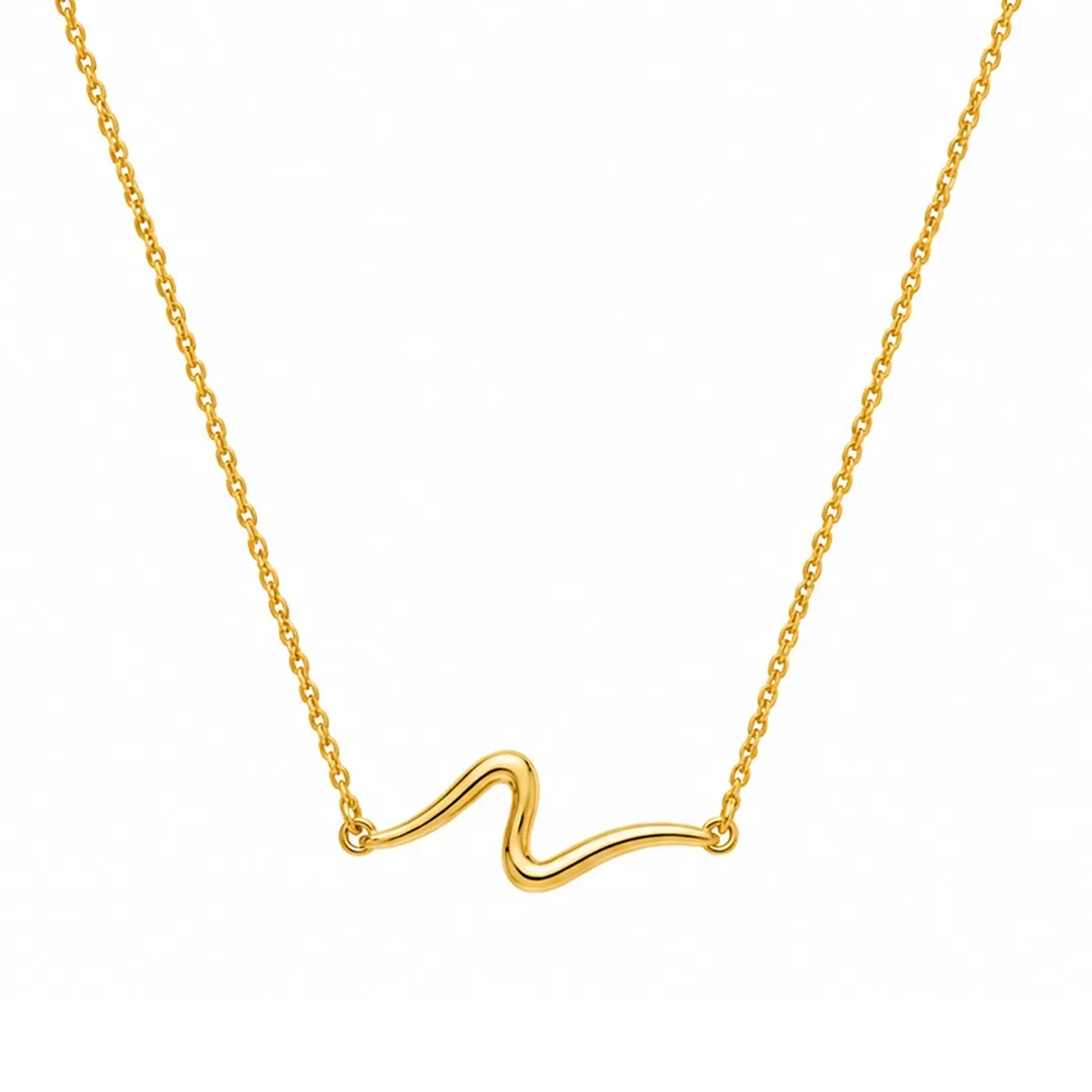 Wave Necklace — rantai emas 916