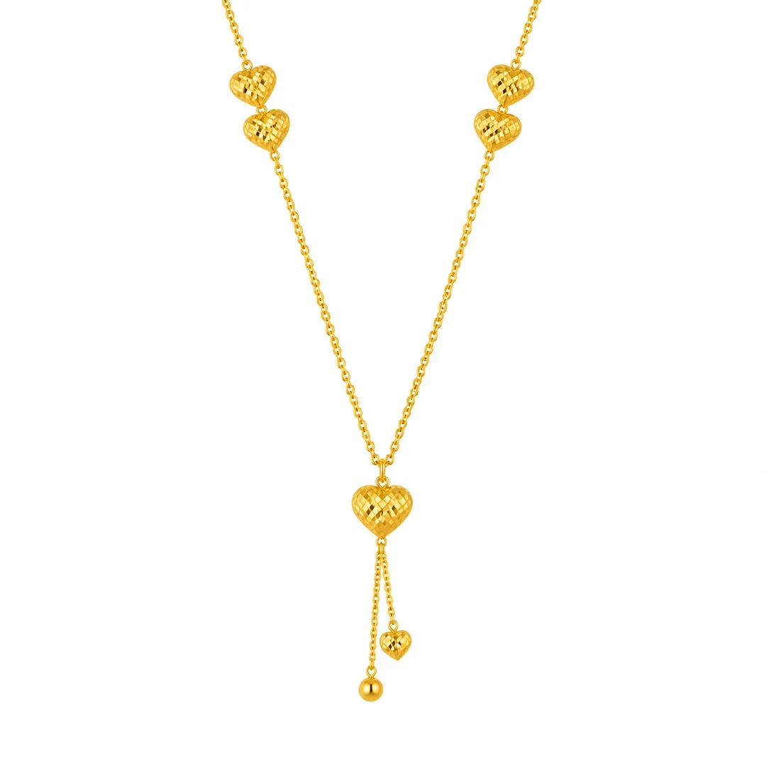 Love Drop Necklace — rantai emas 916
