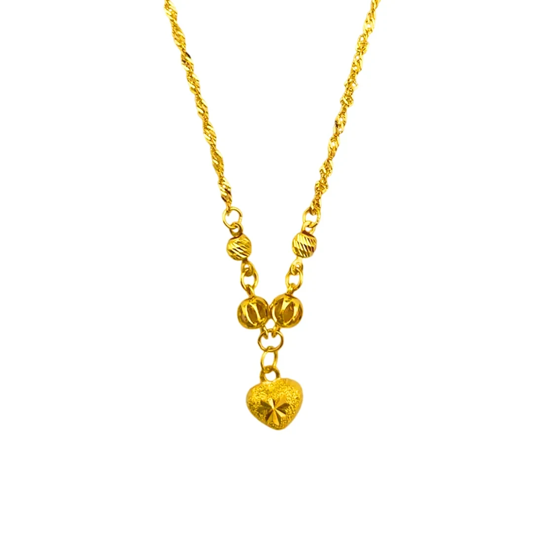 Heart Bead Choker — rantai emas 916