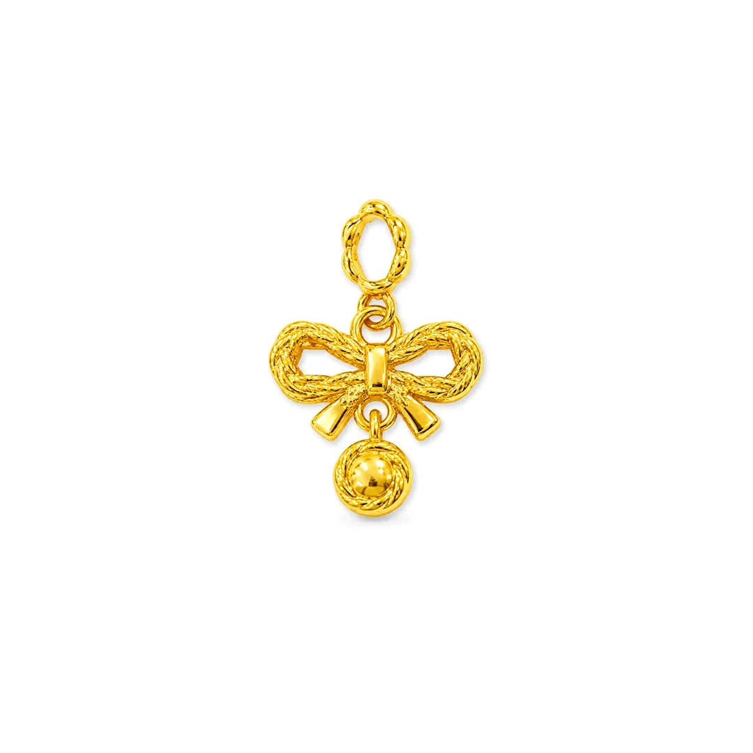 Ribbon Bow Pendant — 916 gold pendant