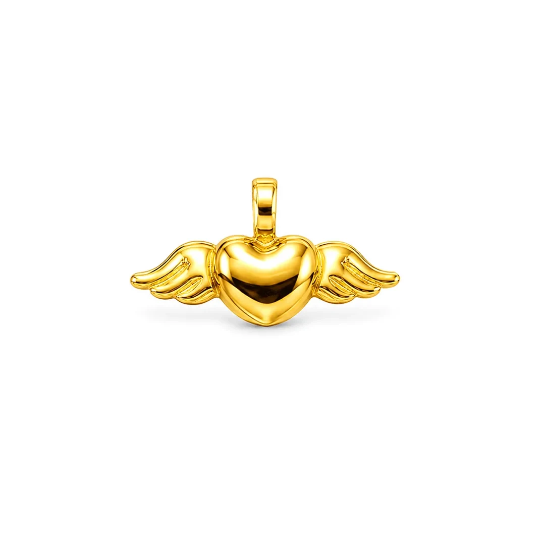 Angel Wing Heart Pendant — gold pendant