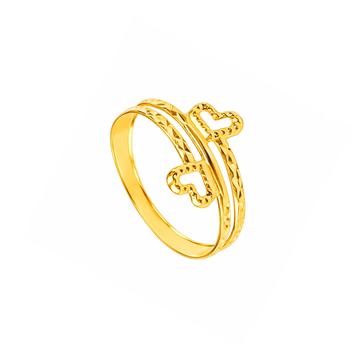 GOLDFINCH | Ring with Diamond Shape + Double Design 916 - R00279 — 916 gold ring